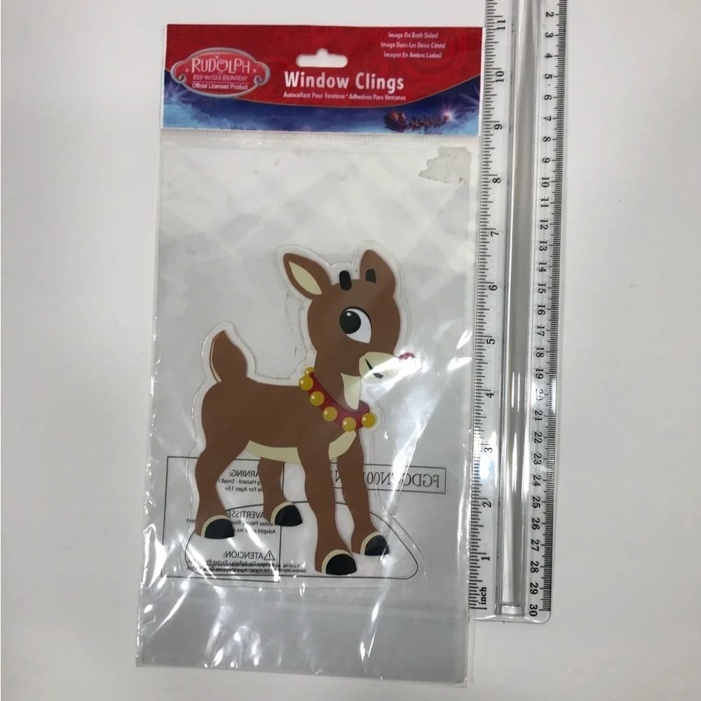 Rudolph the Red Nosed Reindeer Window Clings NIP